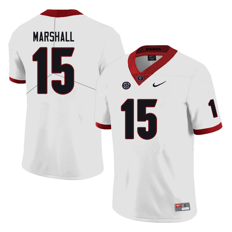 Georgia Bulldogs #15 Trezmen Marshall College Football Jerseys Sale-Black